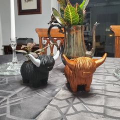 Cross-border new product Highland Cow planter, succulent pot, resin ornament