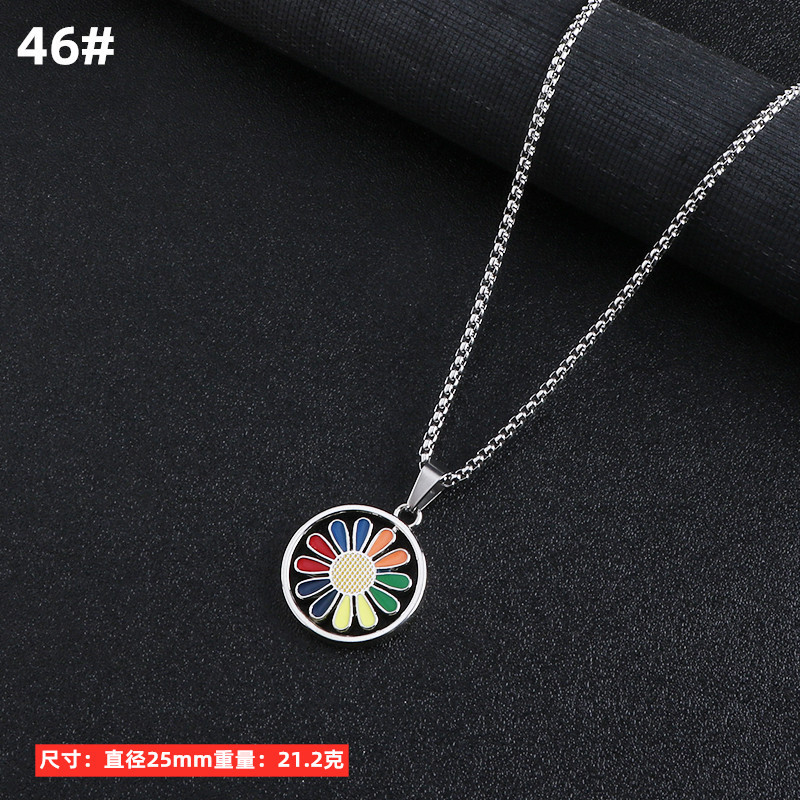 Hombres collar de titanio joyería acero aleación personalizada colgante ins hip hop calle suéter largo cadena accesorios colgantes