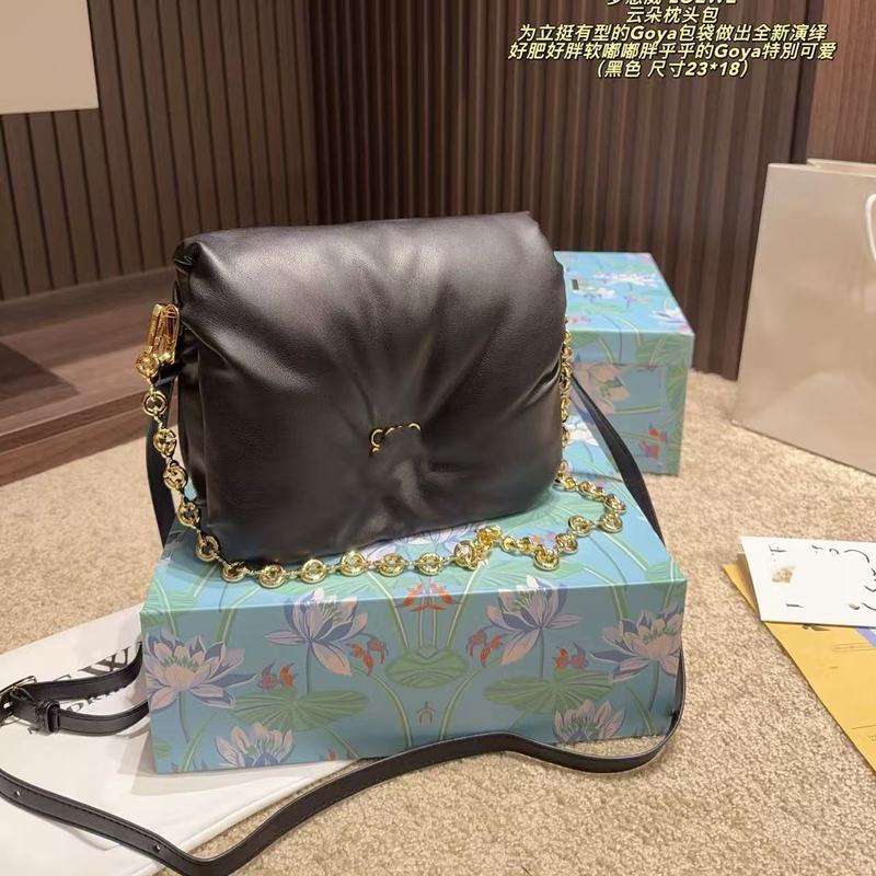 徽标单肩包云朵邮差包金属链充气面包斜挎手提包时尚腋下包通勤|undefined