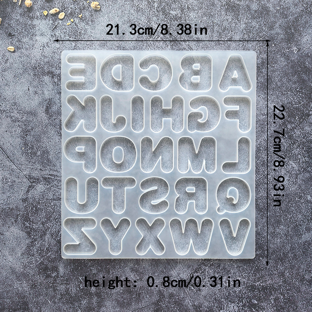 Epoxi 26 letras inglesas 224 molde de silicona de chocolate molde de postre de caramelo molde de horneado de pastel