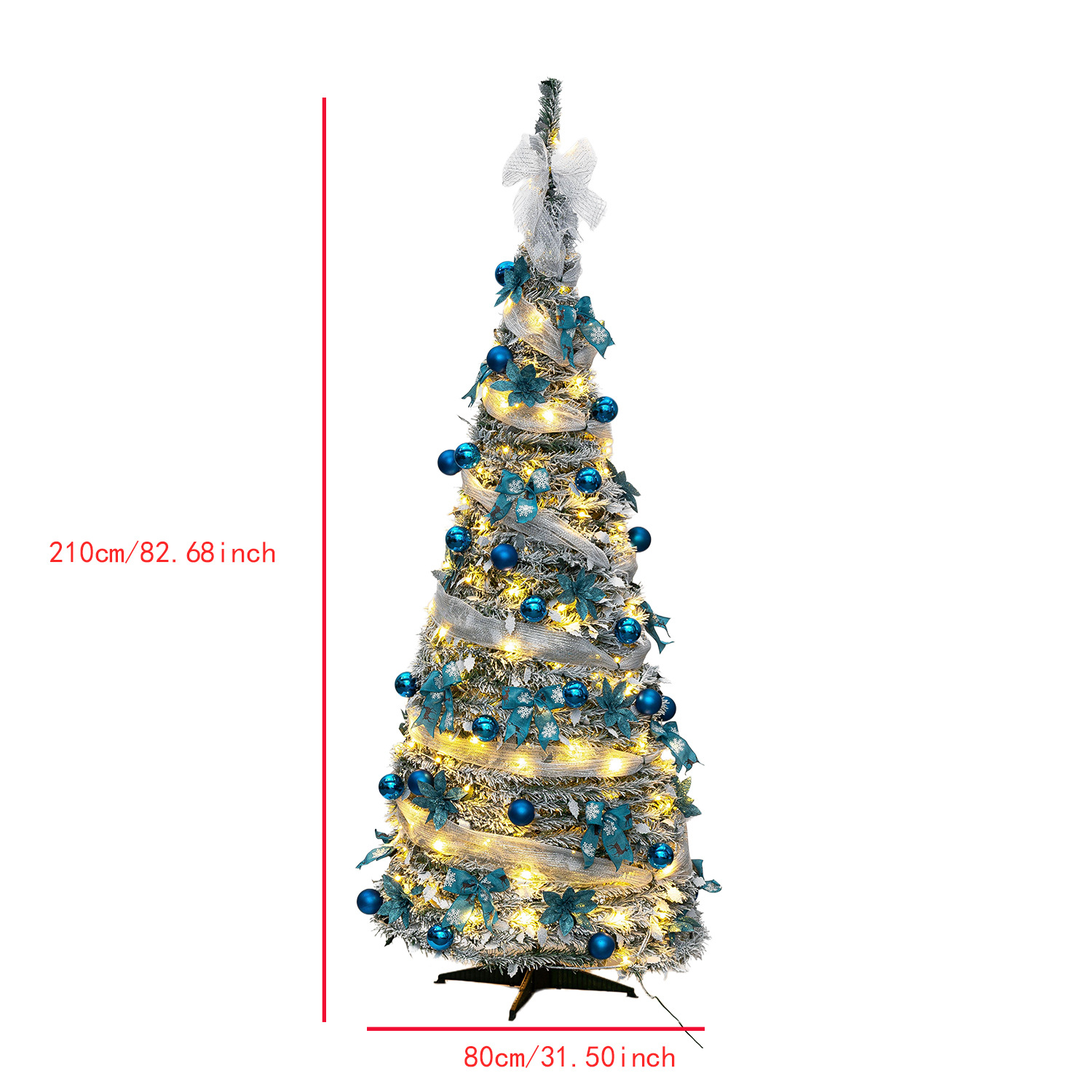 Navidad transfronteriza helicoidal set oro y plata cinta árbol retráctil plegable fácil de ensamblar decoración de árbol de Navidad