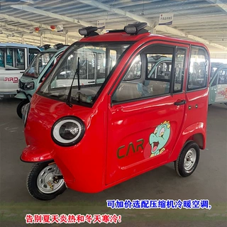 封闭家用代步接娃成人电瓶车电动车新能源可配太阳能板载客代步车