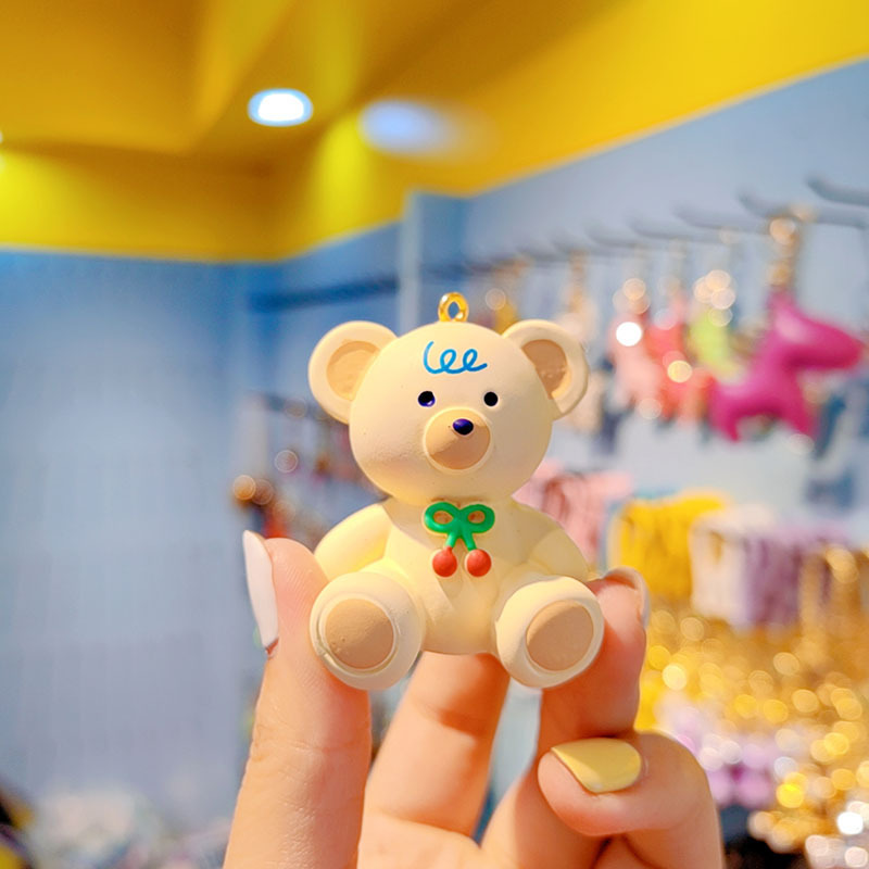 Neu Kreative Kirsche Bär Für Frauen Niedlich Mode Exquisite Harz Puppe Keychain Rucksack_voghion.com