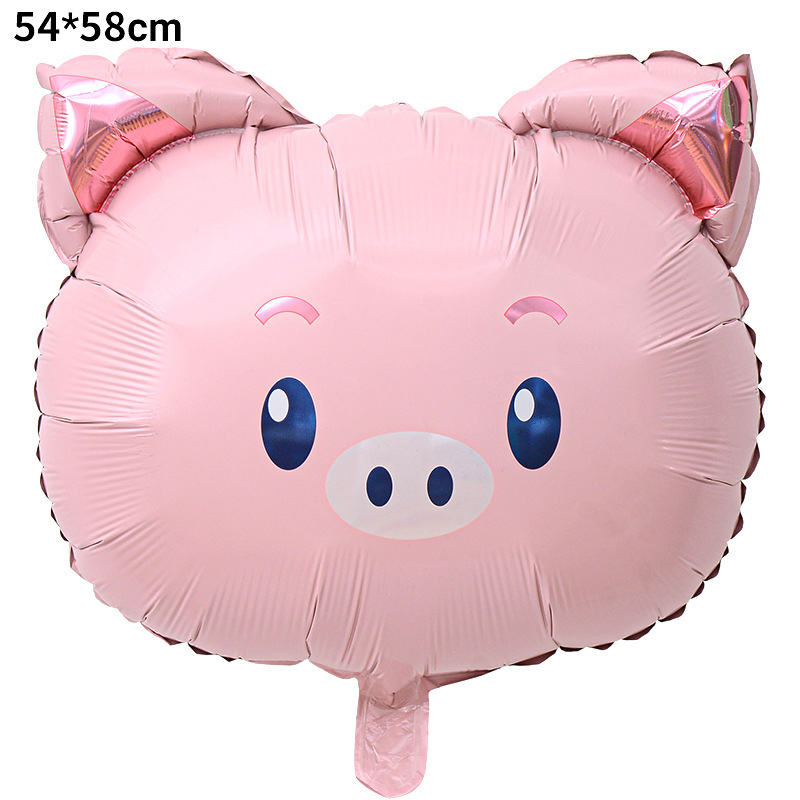 Venta caliente cabeza de animal película de aluminio globo tema de cumpleaños fiesta decoración de dibujos animados león cabeza de tigre papel de aluminio globo al por mayor