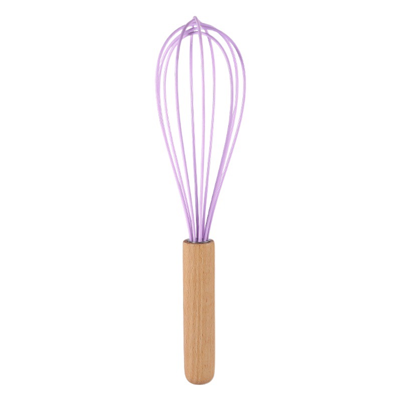 Mango de madera color mano silicona eggbeater líquido manual revolviendo stick dispensador crema cocina herramientas del hogar