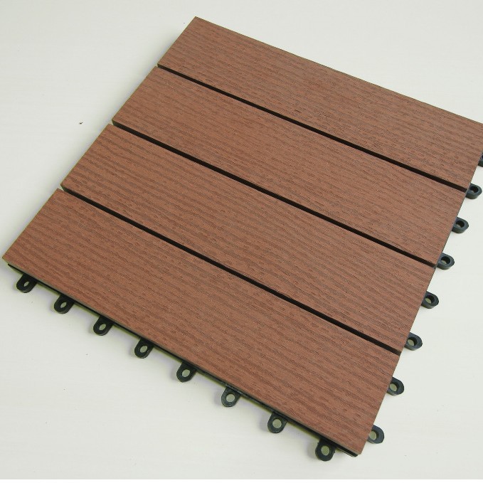 En stock sauna tablero DIY auto-montado piso 30*30 tablero de plástico de madera balcón sol decoración de la habitación al aire libre a prueba de moho