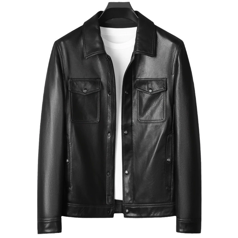 Elite short fashionable jacket, genuine leather