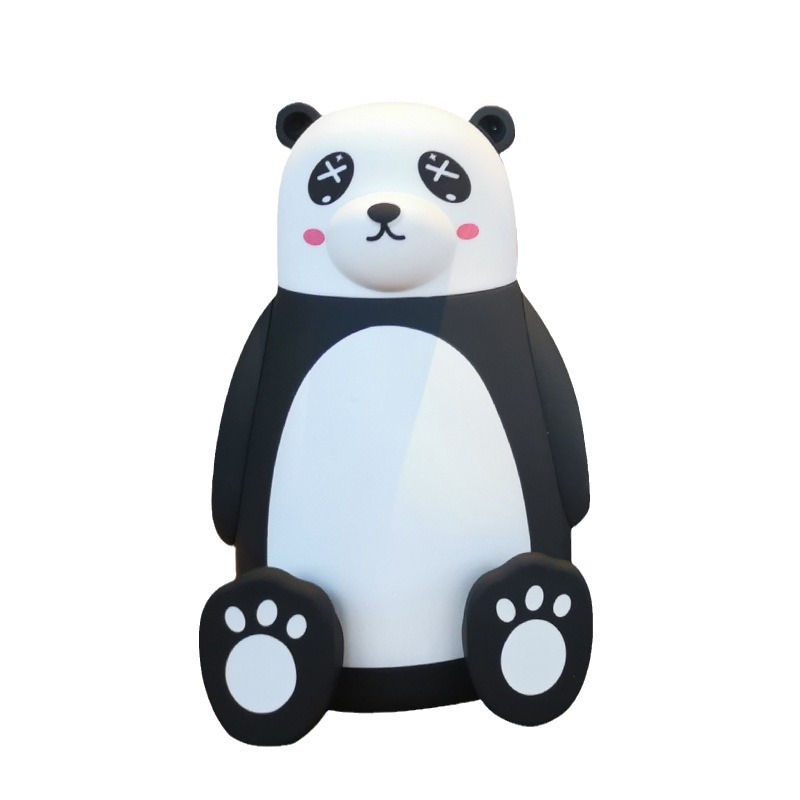 Lindo lindo creativo de dibujos animados Panda taza de agua medio borosilicato vidrio moda gran vientre taza doble aislamiento regalo taza