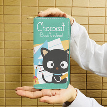 San系列巧克力小黑貓多圖長款拉鏈錢包手拿包節日禮物