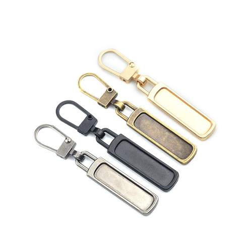 Metal detachable pull tab accessory long pull tab clothing zipper pull suitcase bag zipper replacement universal drop