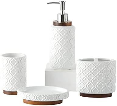 Juego de Accesorios de Baño Set de 4 Piezas de Cerámica, Decorativo, para Baño image 21
