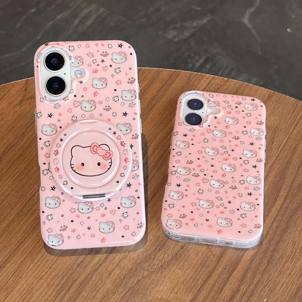 Divertida ilustración de dibujos animados KT gato para Apple 16ProMax funda para teléfono móvil 15Pro soporte 14/13 niñas 15Pm