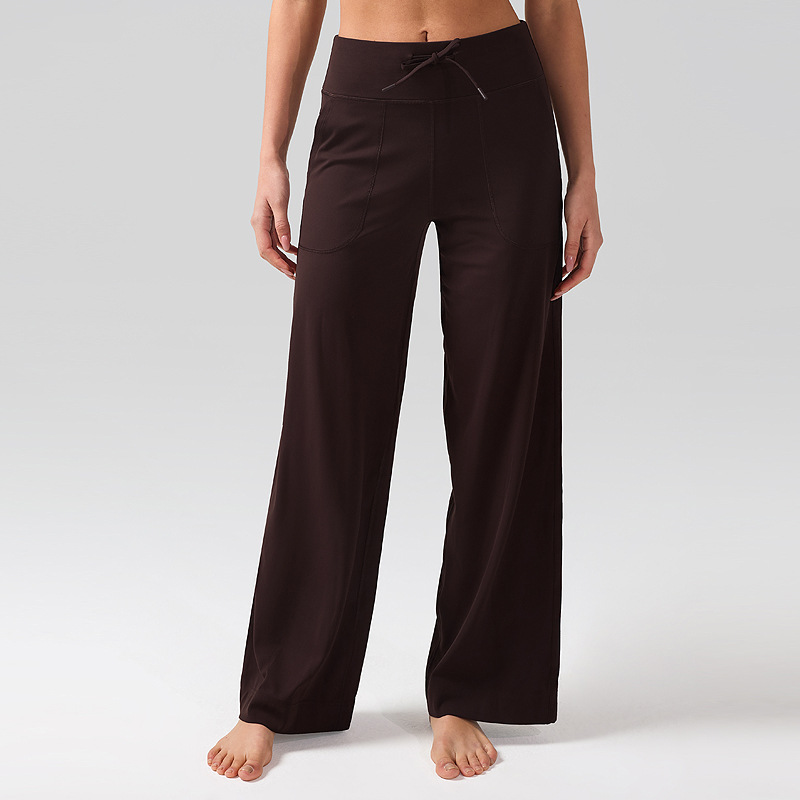 INFLACHI pantalones de chándal sueltos pantalones de fitness de yoga cepillados de secado rápido para mujer pantalones de pierna ancha rectos casuales transpirables