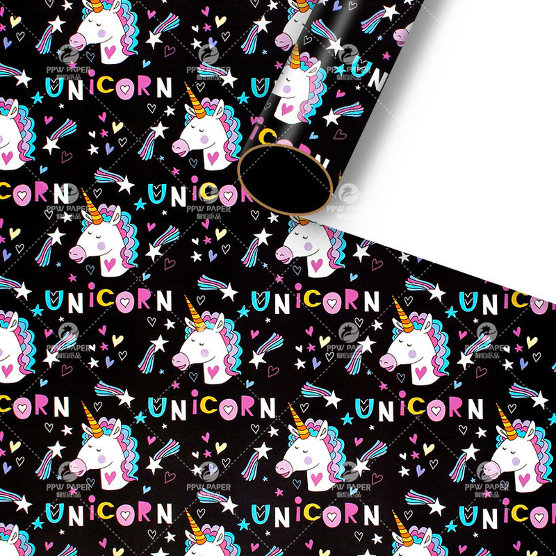 跨境亚马逊时尚简约ins风礼品卡通印刷生日礼物礼品包装纸|undefined