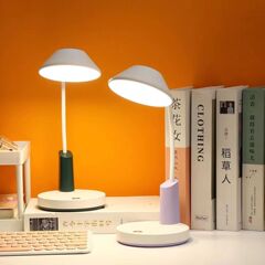 Modern minimalist touch infinite dimming learning desk lamp creative shell USB charging eye-care bedroom study night light