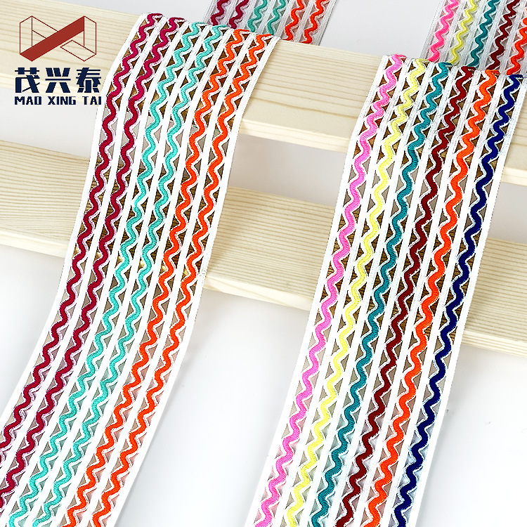 6,5 cm Arco Iris hueco Barra de onda de ganchillo banda elástica vestido de ropa interior decorativa banda elástica accesorios cinta