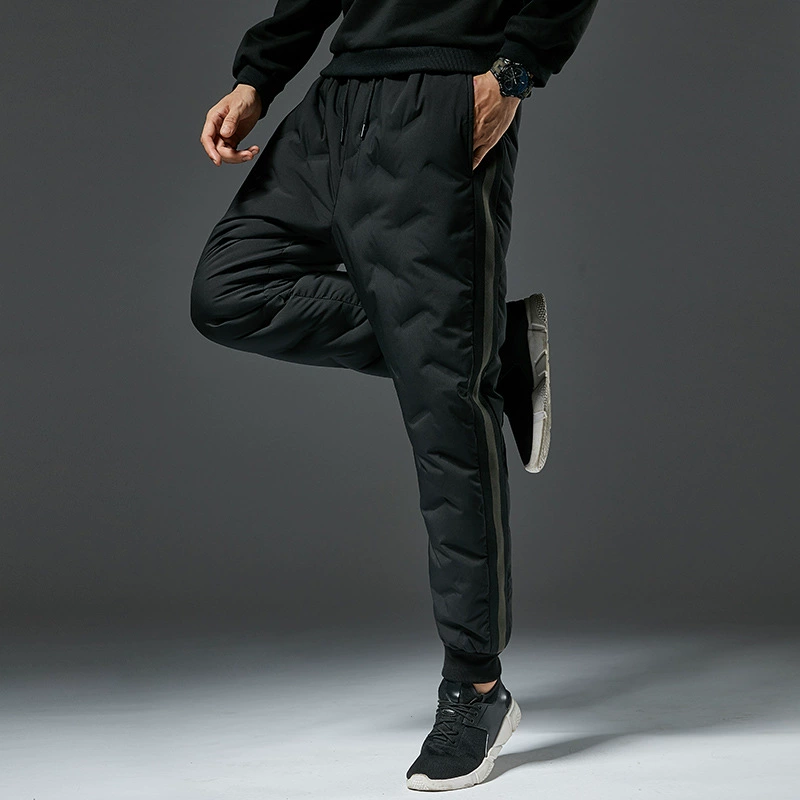 Пуховики мужские 2021, новые утепленные теплые зимние уличные Мужские Пуховые хлопковые брюки для пап среднего и пожилого возраста на флисовой подкладке