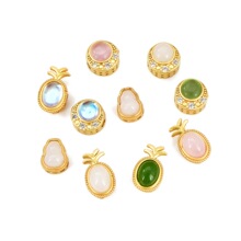 18k��ɫ�ŷ����������ʯ�U�ո���΢肈A�κ��J���}����diy�Ʒ