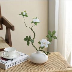 花のツツジの花のシミュレーションの造花の禅の意のデスクトップは客間の家庭の中国式の置物の玄関を飾って花瓶を飾ります。