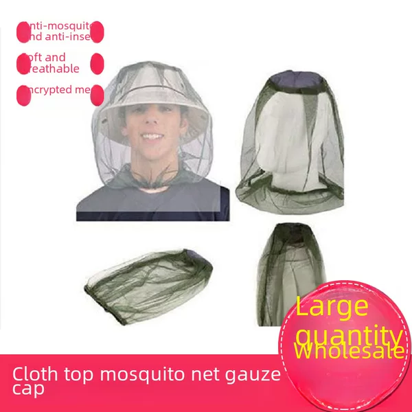 Fishing Hat, Beekeeping Hat, Pullover Mosquito Net, Camping Anti-Mosquito Hat, Wholesale Outdoor Travel Insect-Proof Mesh Hat, Cross-Border Manufacturer