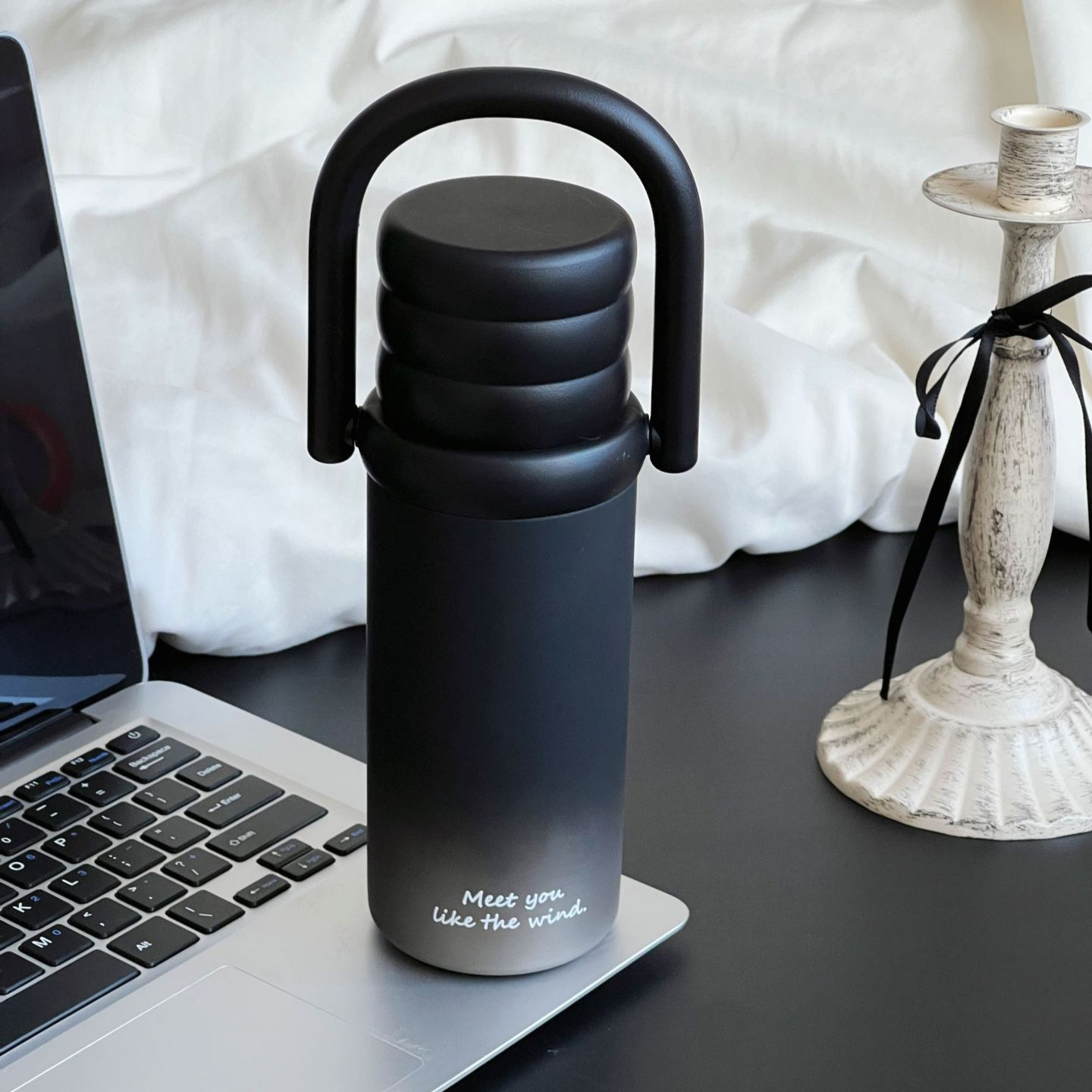 一盖双饮杯子新款大容量保温杯女高颜值吸管杯便携复古学生随行杯