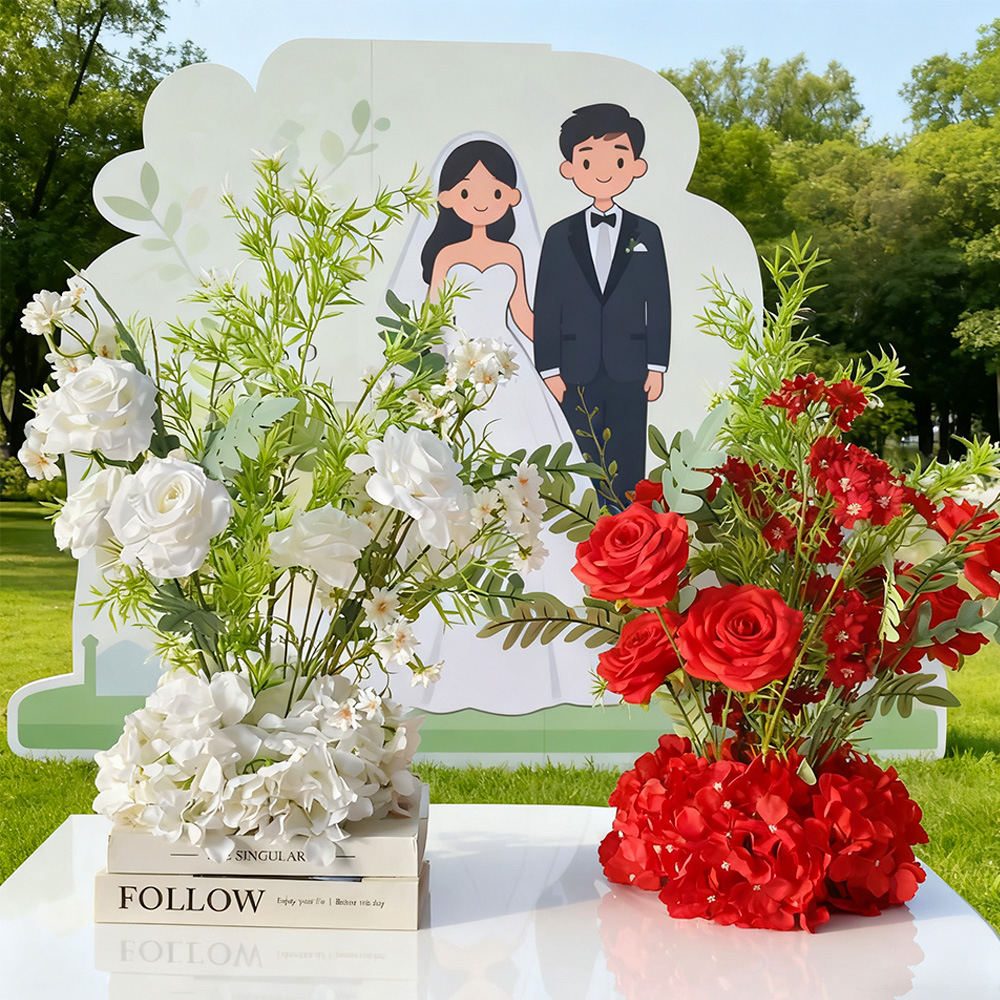 2025 decoración de boda flor de boda flores de simulación flores falsas flores de plástico flor de tierra flor de guía decoración de pasarela