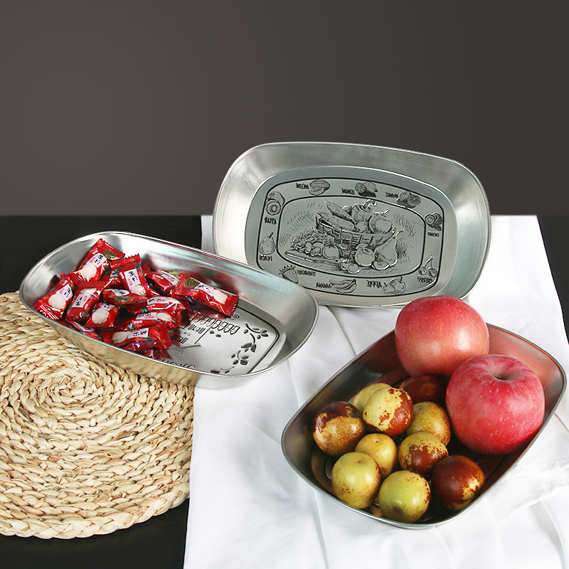 European-style fruit plate tea table decoration simple bar dining room living room practical iron candy Basin Creative home dried fruit Basin
