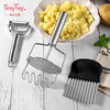 kitchen tool Stainless steel Potato Three suit Mashed Potato Manual double-deck Masher Complementary food tool