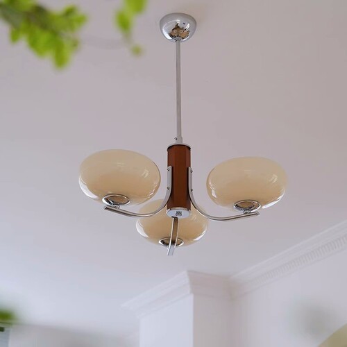 French-style antique living room chandelier, modern minimalist bedroom and study lamp, Japanese wabi-sabi style solid wood restaurant lighting