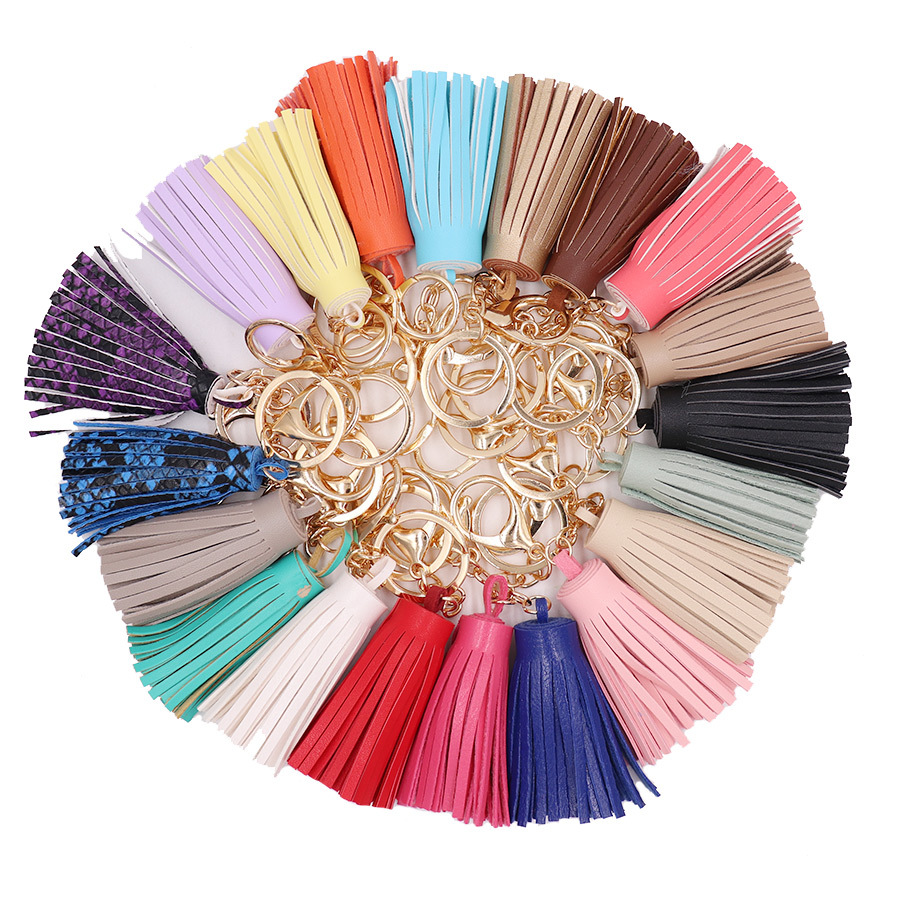 5cm cuero borla llavero moda pu cuero bolsa equipaje colgante Ropa Accesorios accesorios de cuero al por mayor
