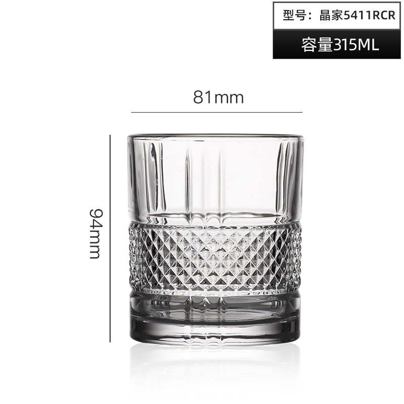 Directo de fábrica creativa tallada copa de vino clásica Copa bebida taza de cerveza engrosada logotipo impreso al por mayor