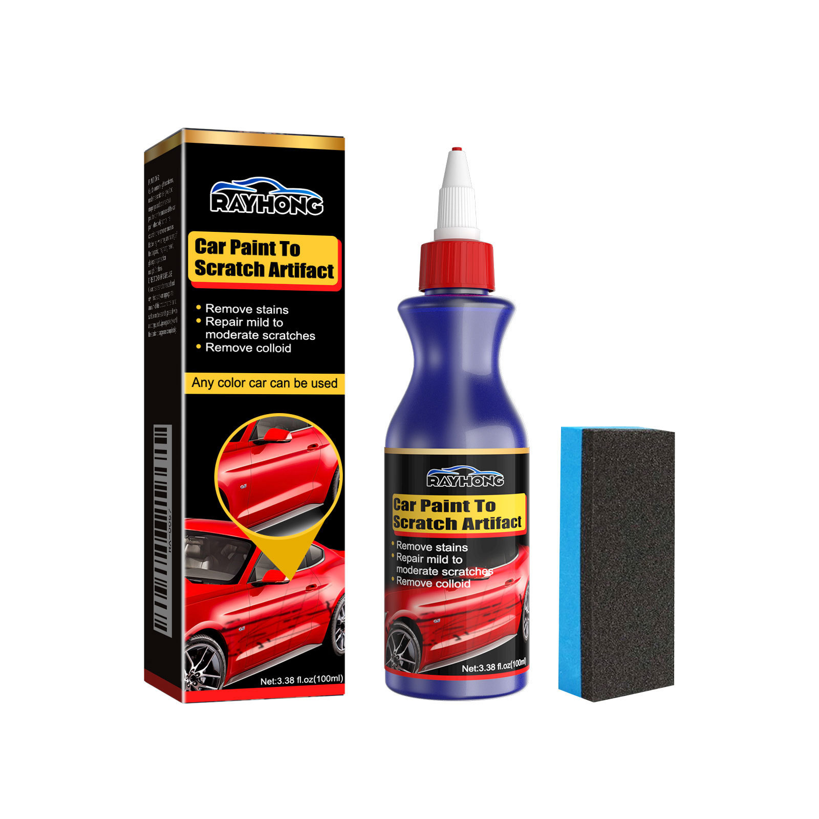 Rayhong Car Paint Care Scratch Repair Agent Removes Car Paint Scratches, Renovates, Protects Scratches, Decontaminates, Polishes and Polishes