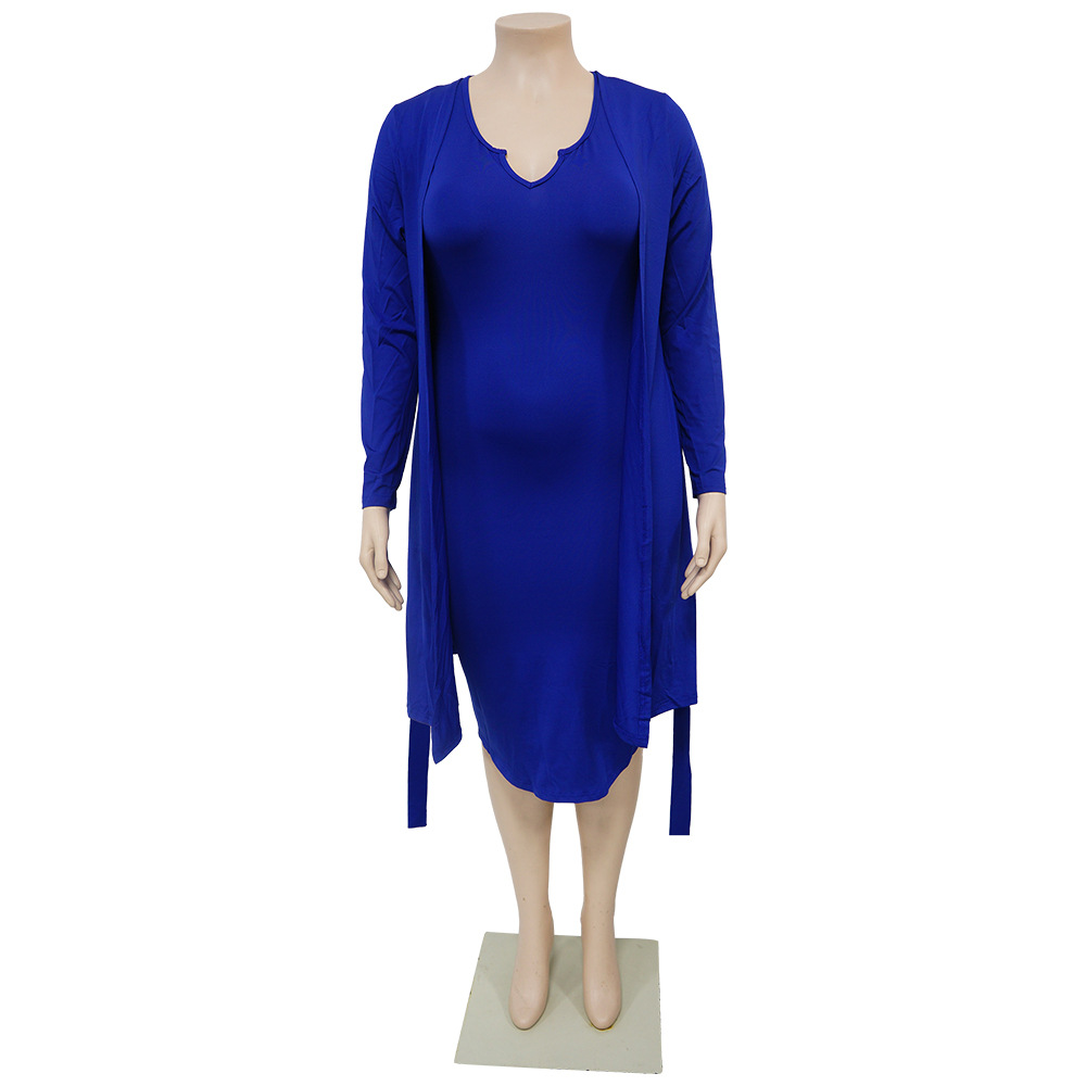 Du Quotidien Rue De Base Style Moderne Couleur Unie Spandex Polyester Tricot Jupe Ensembles Ensembles Deux Pièces Taille Plus display picture 2