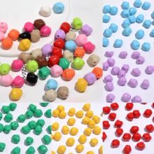 11mm彩色亚克力异形散珠子diy饰品配件夜光石头形状隔珠手链串珠