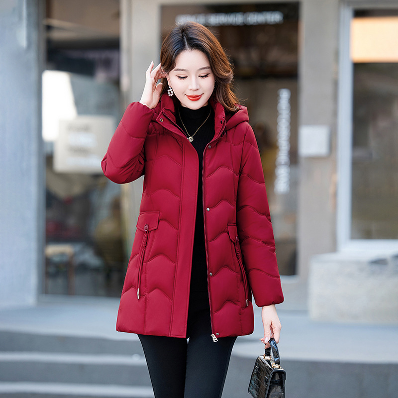 冬季新款羽绒棉衣女中长款修身显瘦棉服时尚减龄百搭中年妈妈棉袄|undefined