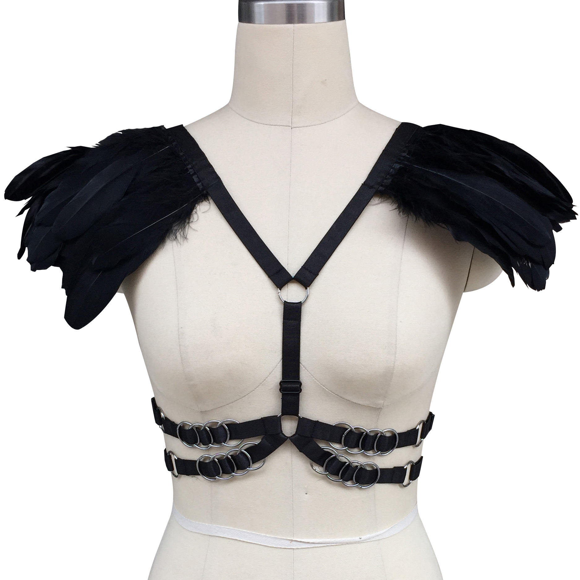 Zhu Ru clothing nightclub Queen's feather deep V hollow adjustable sex line beam underwear o0350