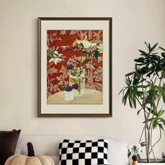 《餐邊百合》輕法式客廳裝飾畫古典藝術餐廳掛畫中古風臥室壁畫