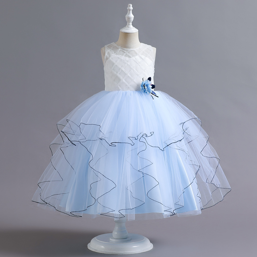 Liquidación transfronteriza nuevos niños vestido de princesa vestido de las niñas vestido de rendimiento de piano largo pettiskirt en stock al por mayor