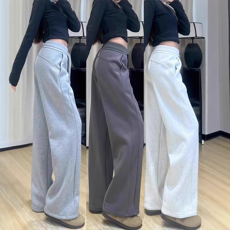 Lulu Style Women's Sweatpants Spring and Autumn 2026 New High-Waisted Loose Straight Narrow Casual Wide-Leg American-Style Sports Pants Lulu Style Women's Sweatpants Spring and Autumn 2026 New High-Waisted Loose Straight Narrow Casual Wide-Leg American-Style Sports Pants