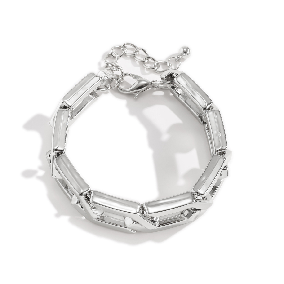 Hiphop simple hexagon widebrimmed braceletpicture4
