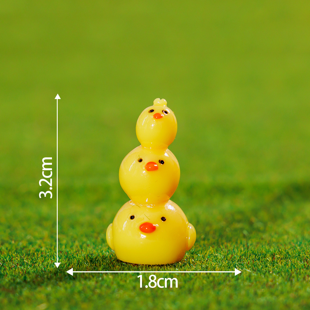 단색 노란색 3 머리 닭 A02-a-5