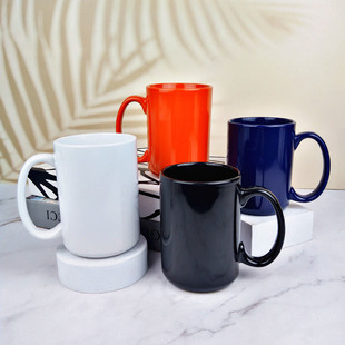15oz color ceramic cup printed logo text pattern large capacity water Cup activity gift custom mug