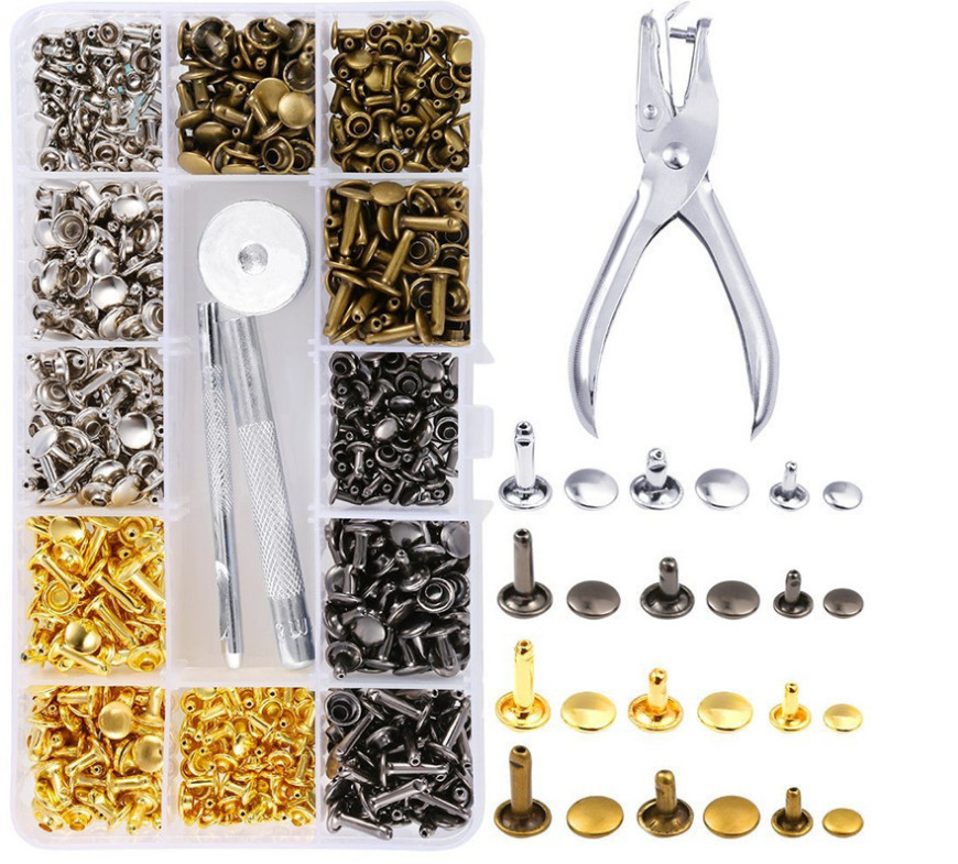 Remache transfronterizo de doble cara, hebilla de cuero, hebilla de doble cara, hebilla hueca de doble cara, hebilla de remache 180/360/480 juegos