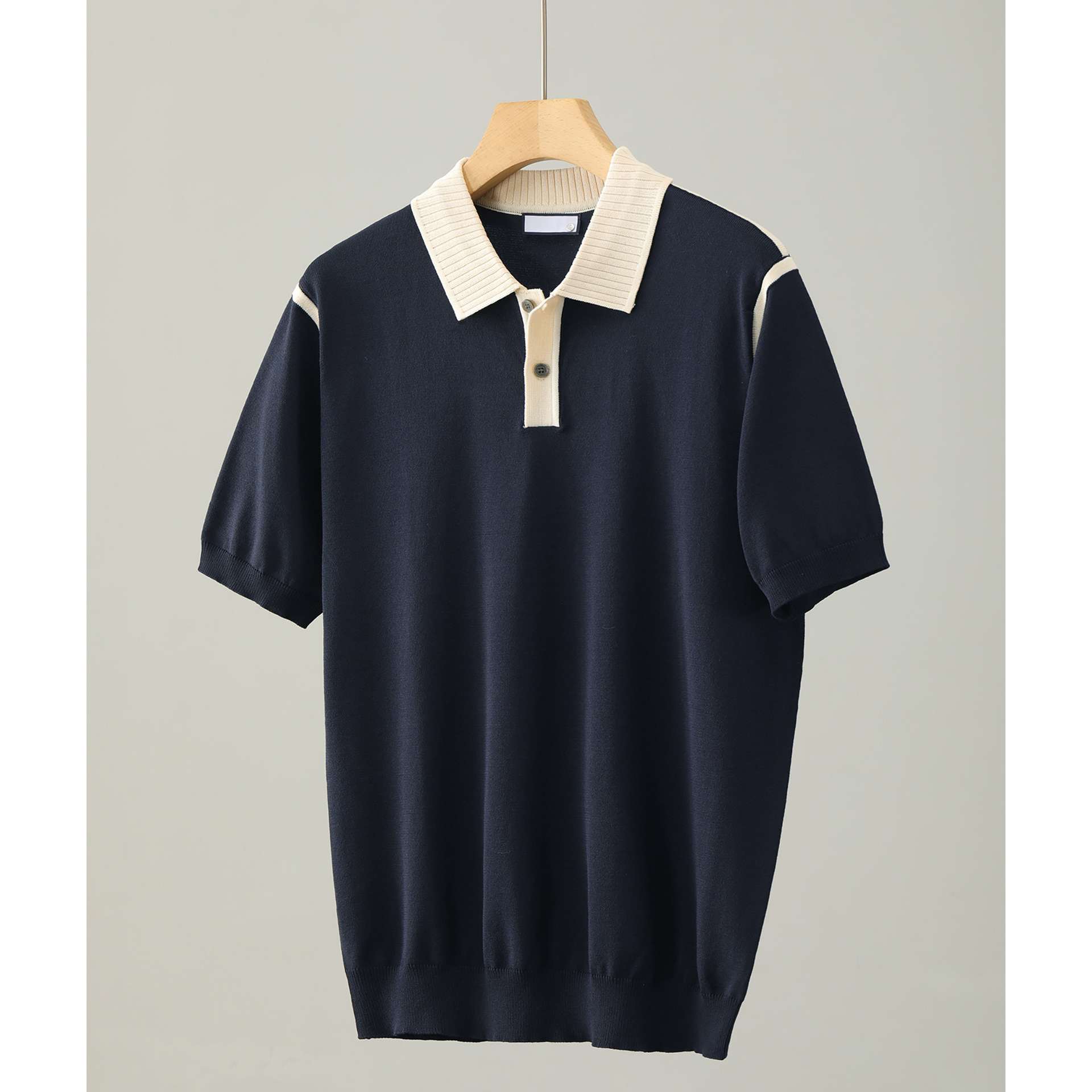 Polo camiseta de punto camiseta de manga corta camiseta de hombre paul línea tridimensional viejo qianfeng verano fábrica transfronteriza al por mayor