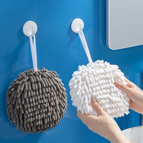 Japanese chenille hand ball can be hung home kitchen bathroom hand towel absorbent water ball quick-drying hand towel