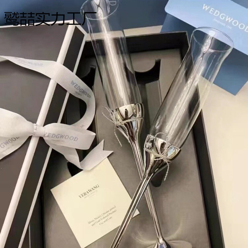 VeraWang ラブノットロープ シャンパングラス ゴブレット ワイングラス ペア ヨーロピアンスタイル 結婚式 婚約ギフト|undefined
