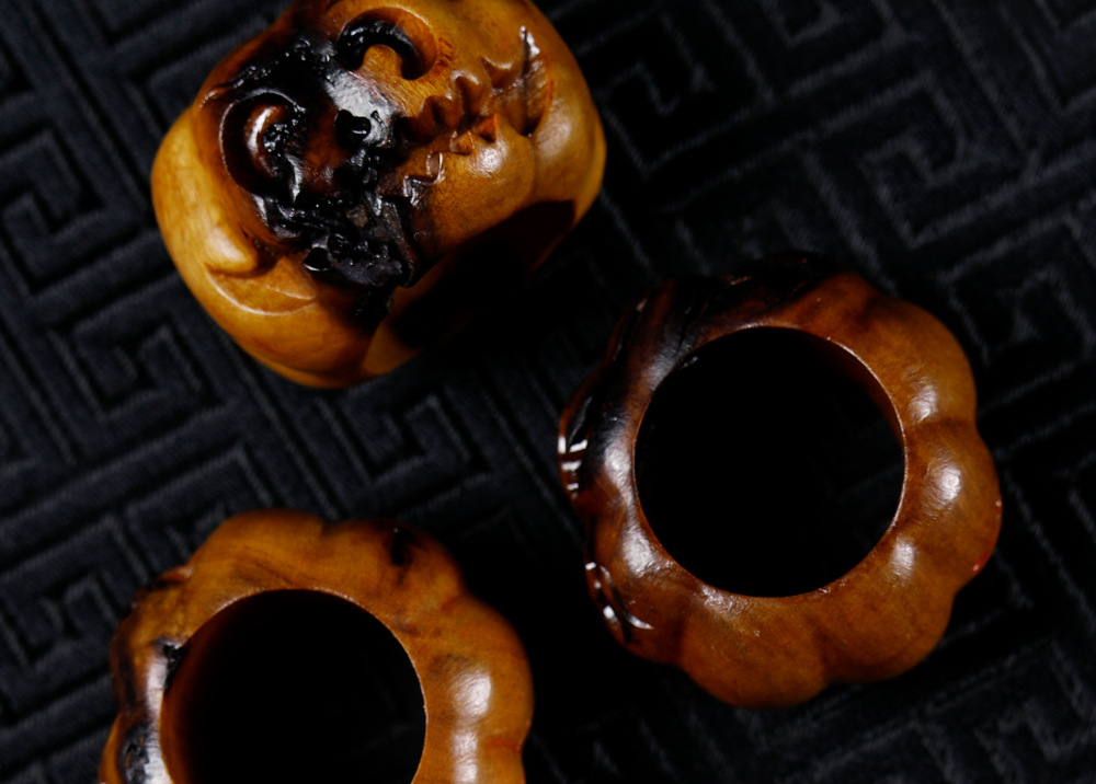 Lightning-striken jujube wood pumpkin monster bead DIY craft accessories, bracelet, spacer beads, pendants, creative accessories