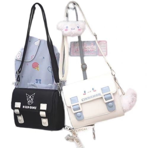 Blurred Bear original Japanese cute versatile square pu crossbody bag soft girl student Japanese and Korean shoulder bag