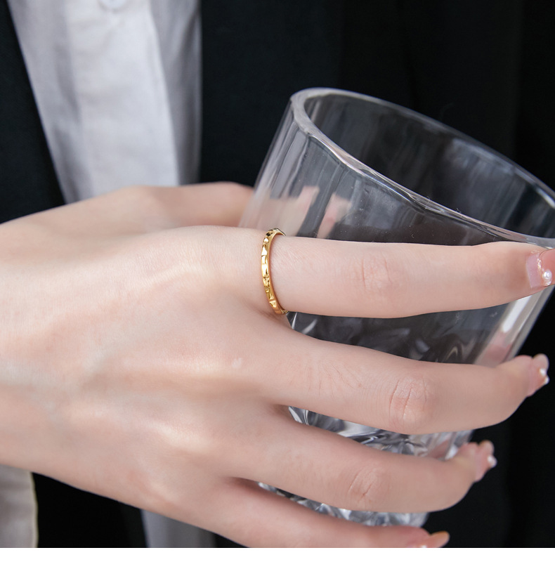 Wholesale Jewelry Fashion Waves 304 Stainless Steel 18K Gold Plated Plating Stainless Steel Rings display picture 10