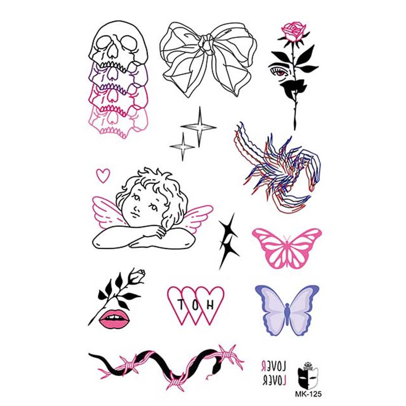Animal blanco y negro desechable pegatinas de tatuaje belleza pegatinas de tatuaje moda estética patrón de personalidad dama pegatinas de tatuaje
